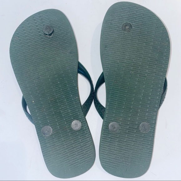 Havaiana’s Green Camo Flip Flops Crystal Adorned EUR 37/8 US 4/5 Pool beach - Picture 8 of 9
